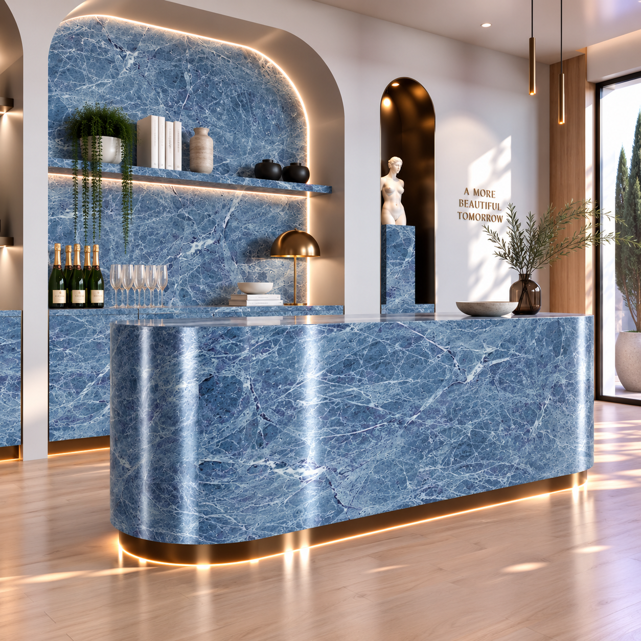 Deep Blue Icy Web Vein Marble Texture 2