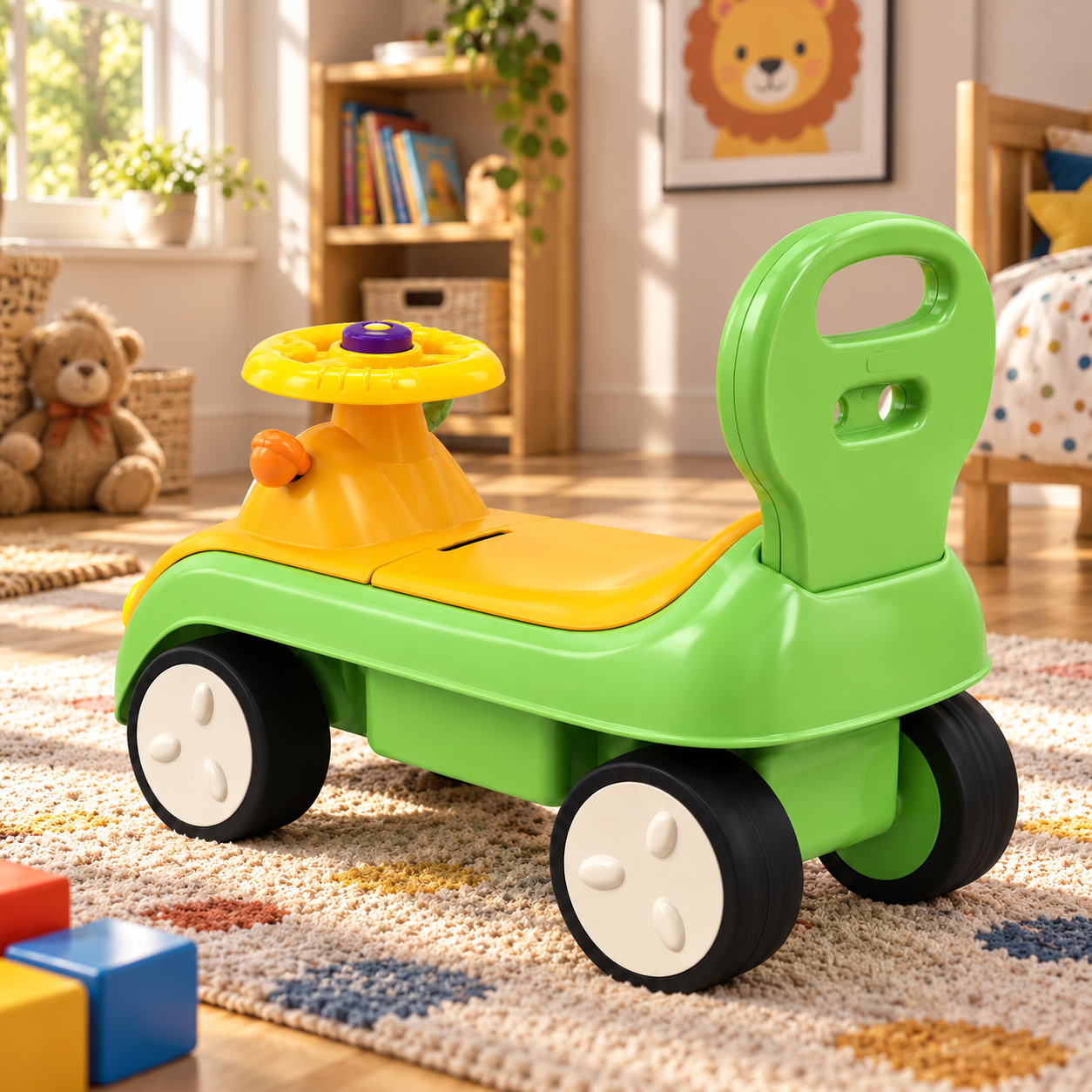 Colorful Kids Ride-On Car Toy 3D Model 4