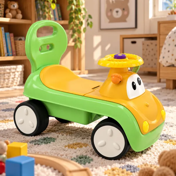 Colorful Kids Ride-On Car Toy 3D Model back