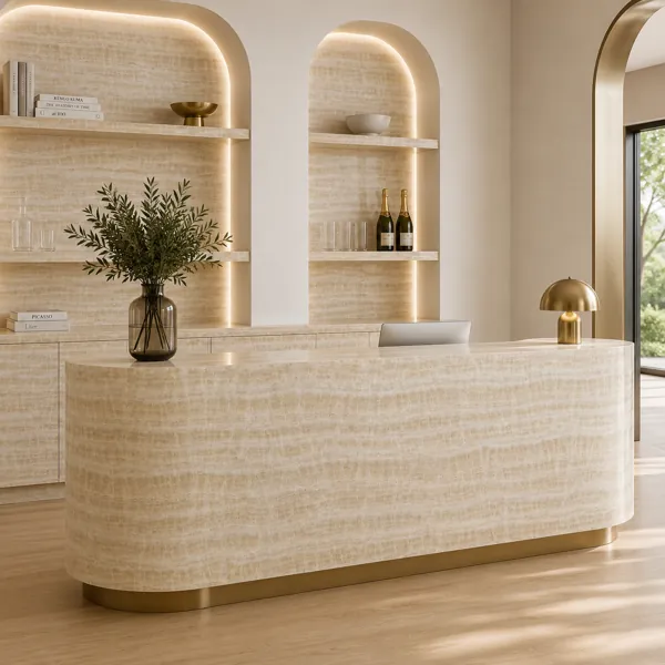 Ivory Beige Marble Texture – Layered Cellular Bands back