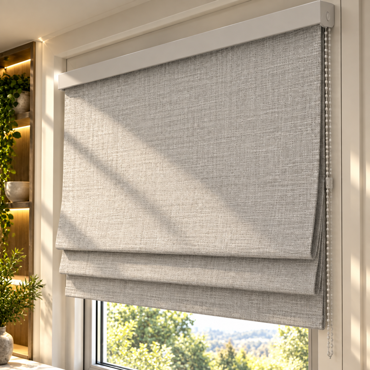 Black and White Roman Shade Set 3D Model 8