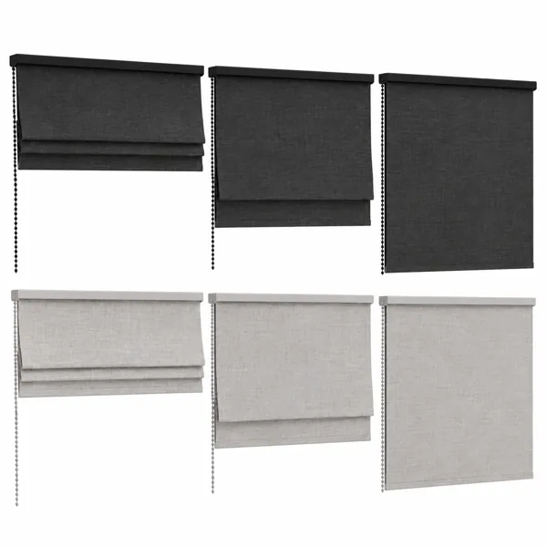Black and White Roman Shade Set 3D Model