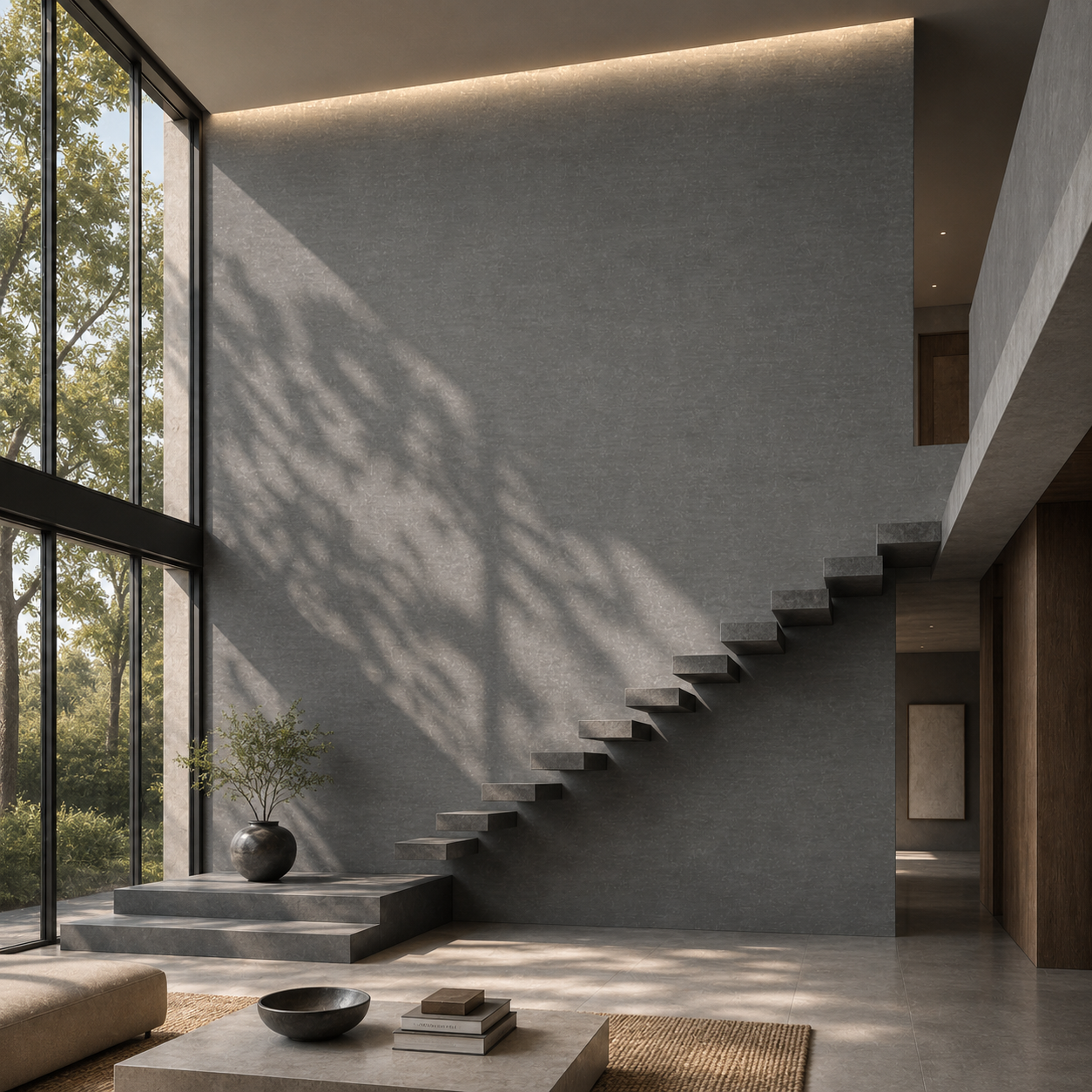 Dark Graphite Grey Brushed Concrete Texture 2
