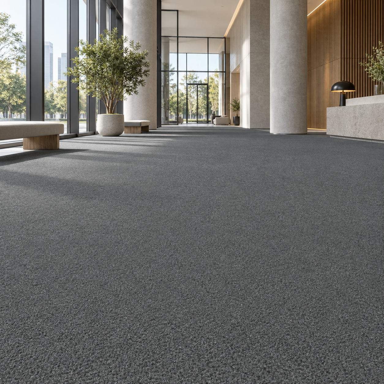 Dark Charcoal Fine Pile Carpet Texture 2