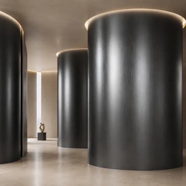 Dark Graphite Vertical Brushed Metal Texture back