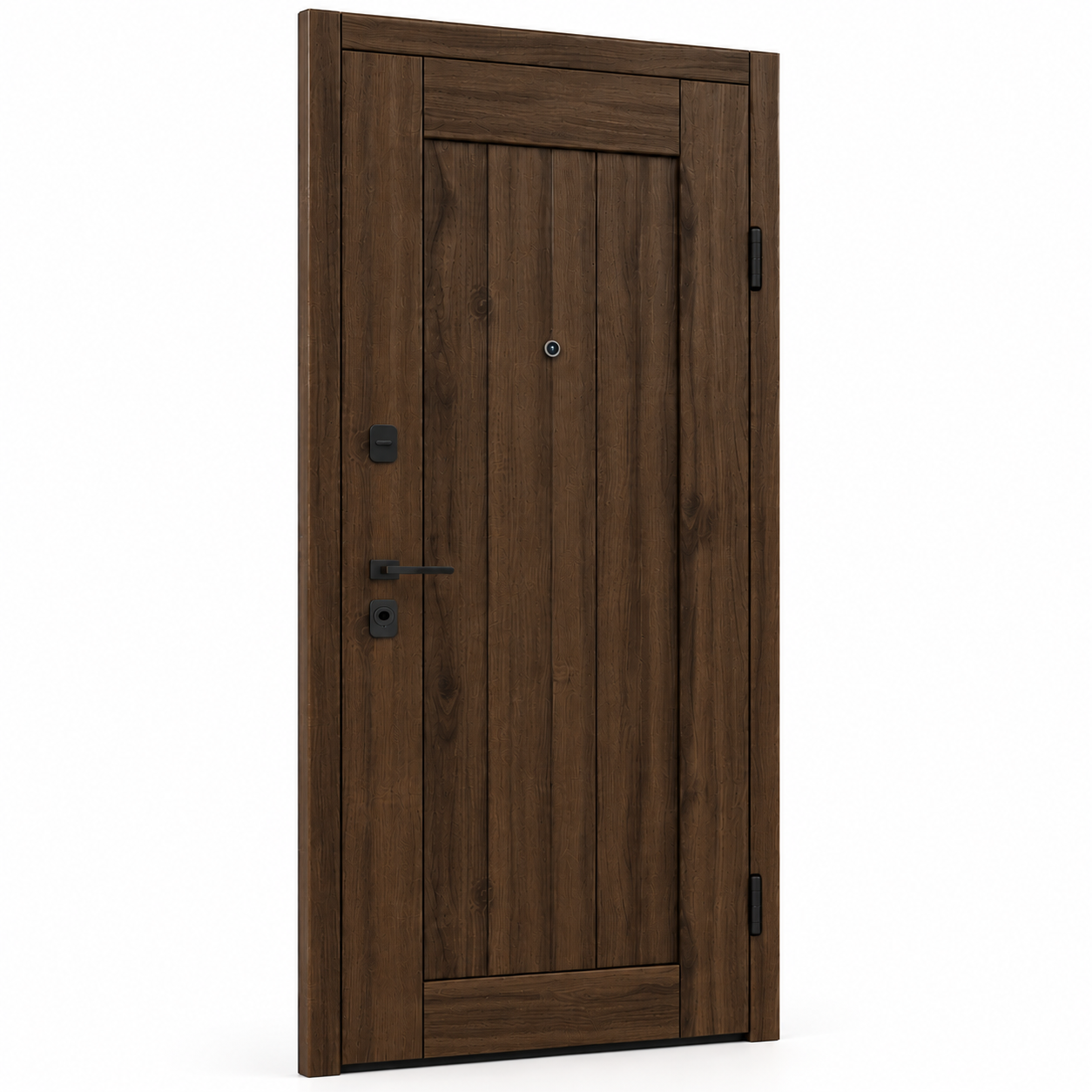 Rustic Vertical Plank Wooden Door 3D Model 3