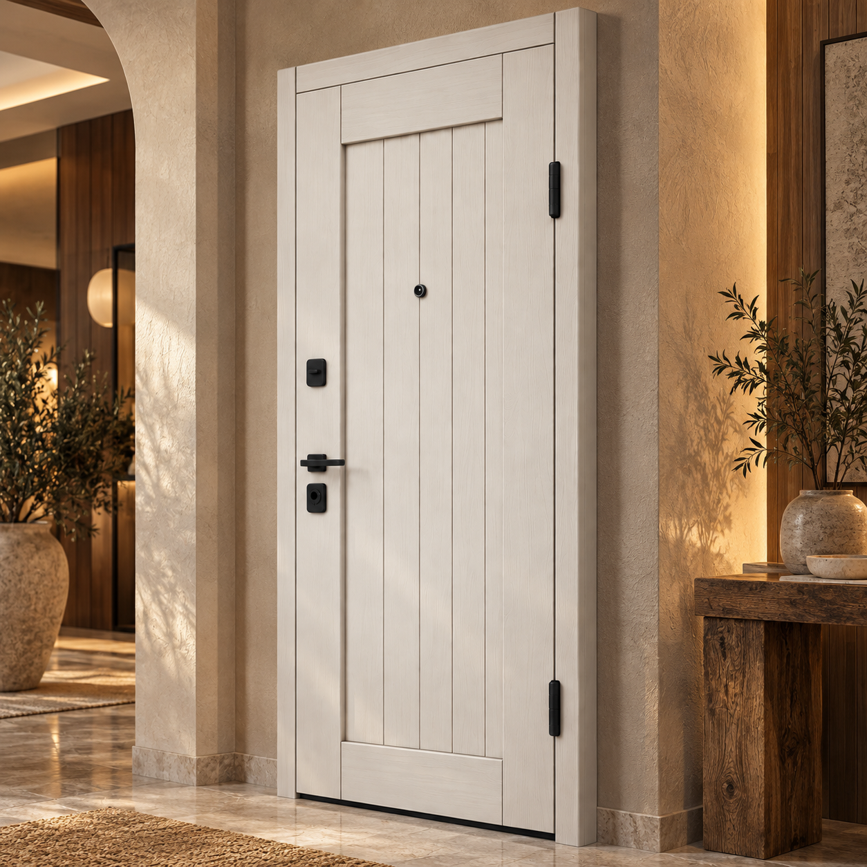 Rustic Vertical Plank Wooden Door 3D Model 5