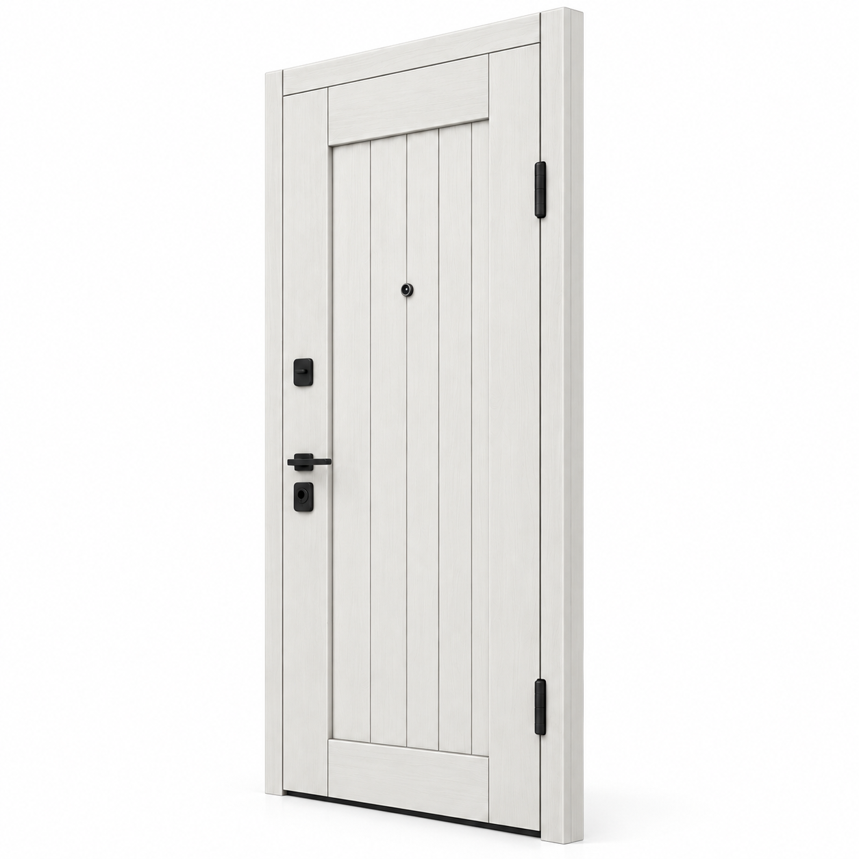 Rustic Vertical Plank Wooden Door 3D Model 4