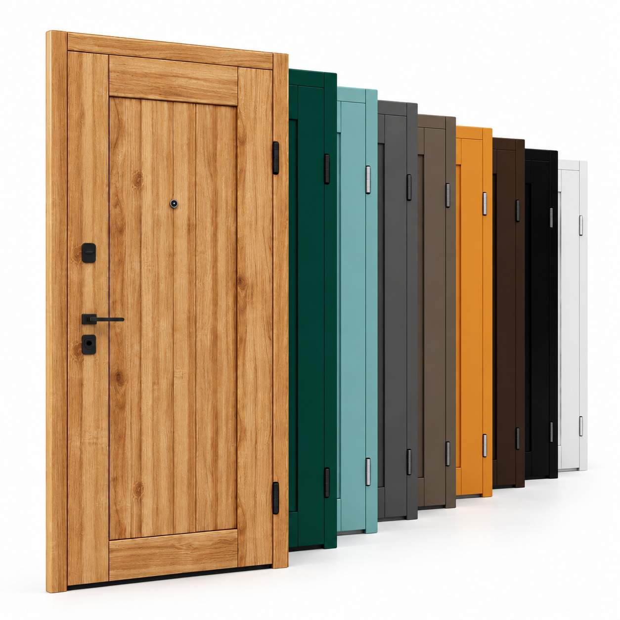 Rustic Vertical Plank Wooden Door 3D Model