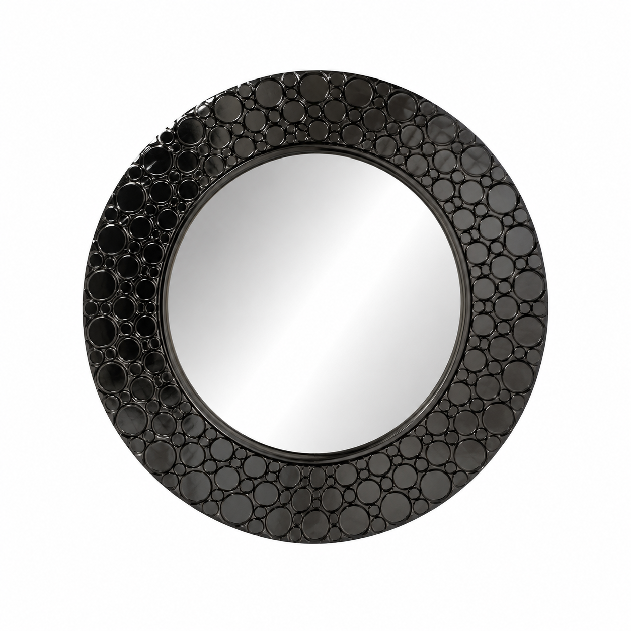 Round Wall Mirror – Black Bubble Circle Frame