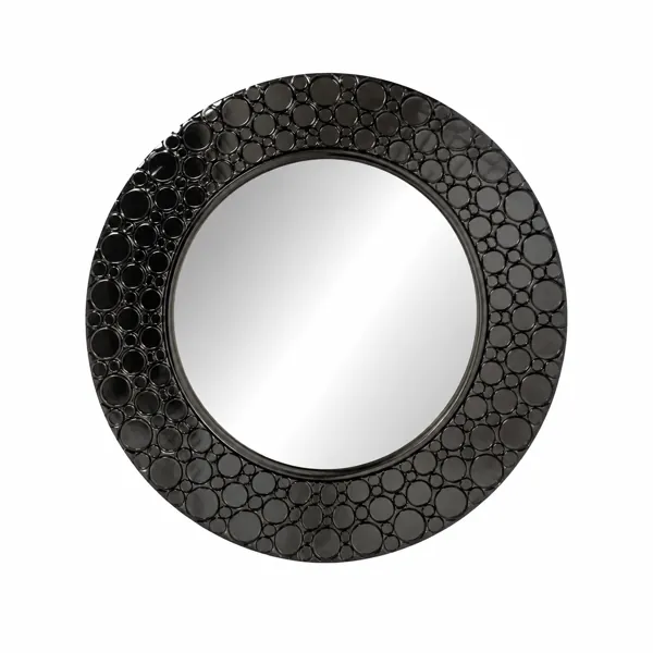 Round Wall Mirror – Black Bubble Circle Frame