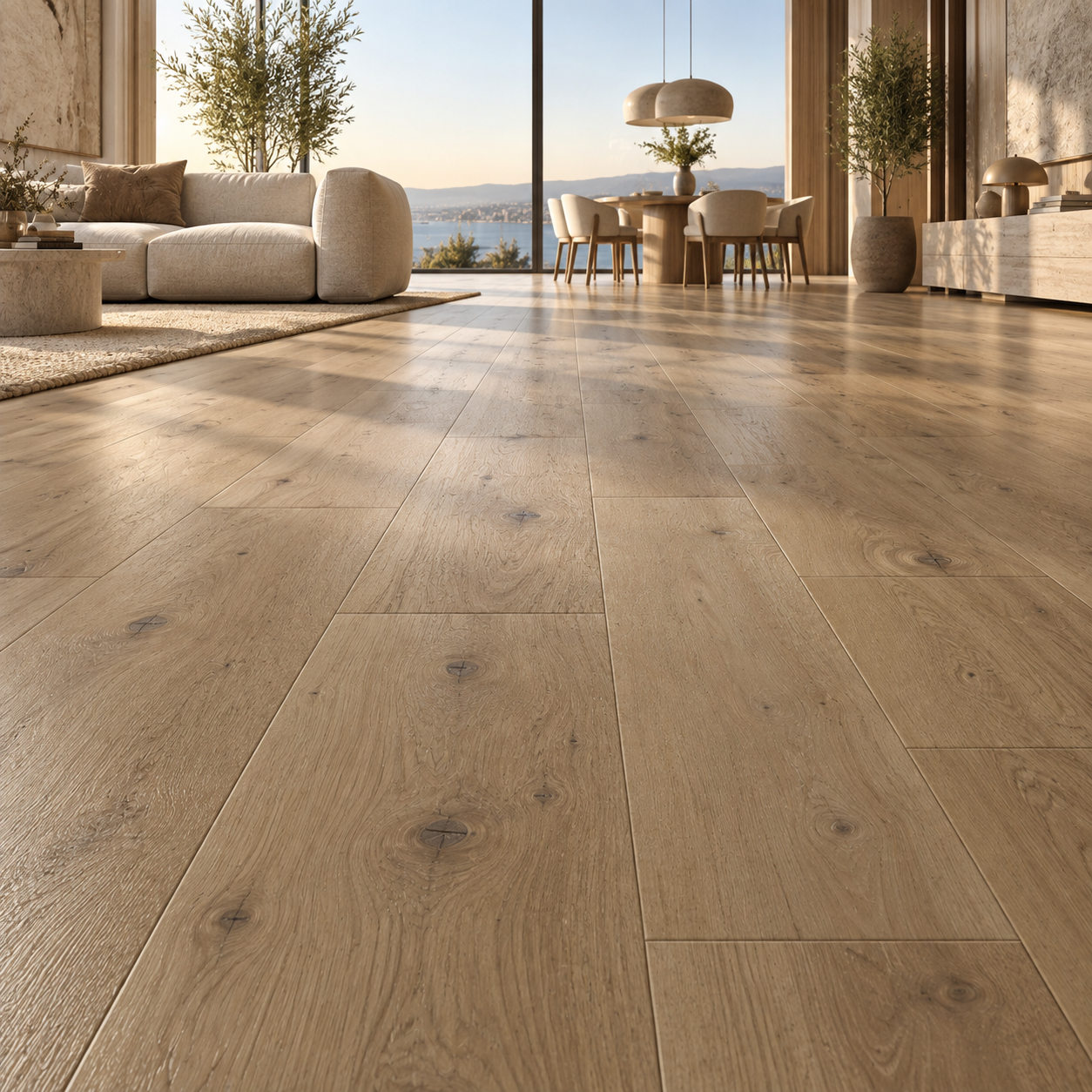 Warm Natural Oak Knotted Plank Parquet Texture 2