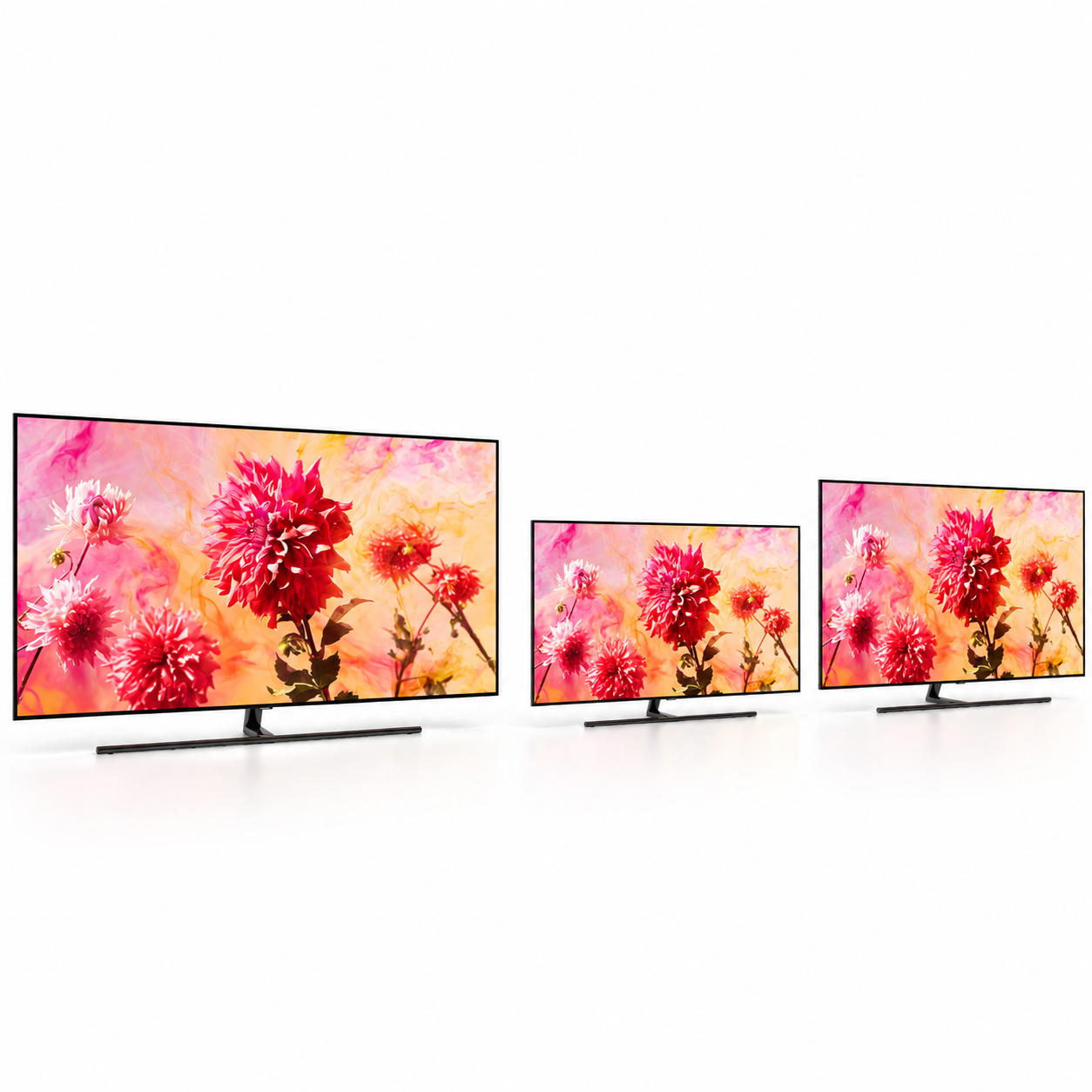 Triple Slim Bezel TV Set 3D Model 1