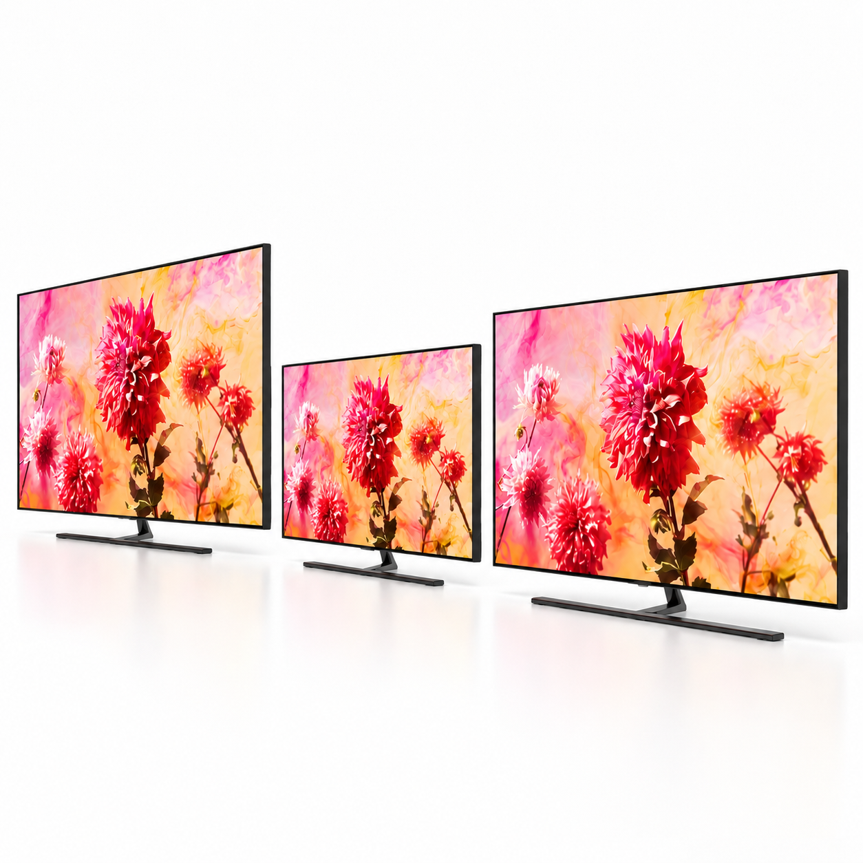 Triple Slim Bezel TV Set 3D Model 4
