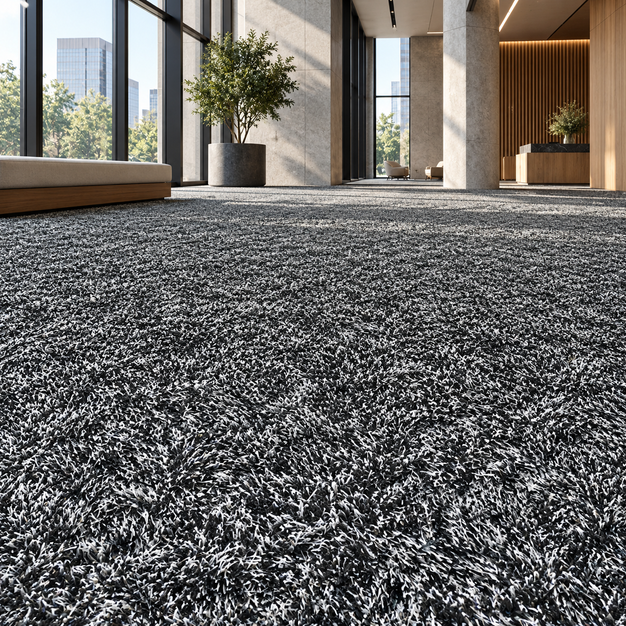 Black White High Pile Shag Carpet Texture 2