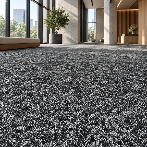 Black White High Pile Shag Carpet Texture back