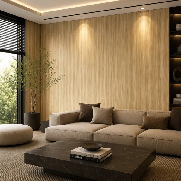 Flowing Vertical Grain Blonde Oak Wood Texture back