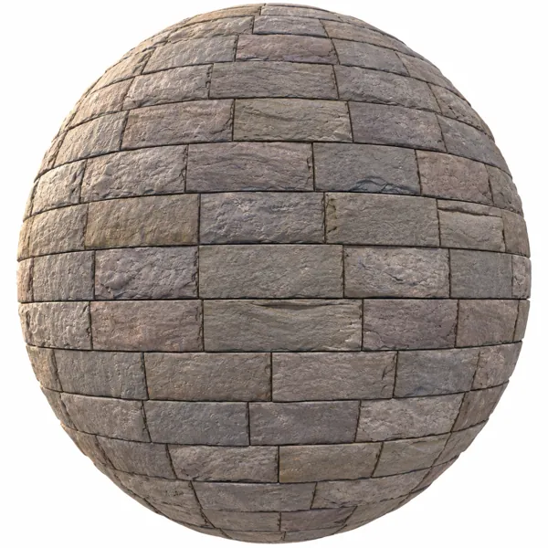 Muted Taupe Gray Rectangular Grid Stone Tile Texture