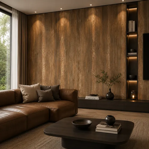Rustic Dark Brown Wood Texture – Weathered Vertical Grain Texture back