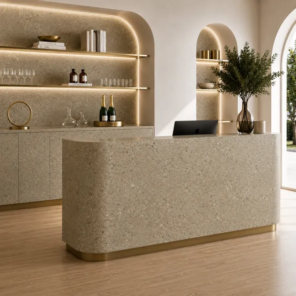 Warm Beige Fossil Marble Texture back