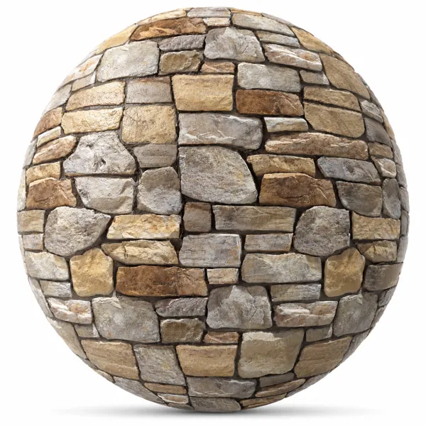 Warm Sand Mixed Stone Wall Texture