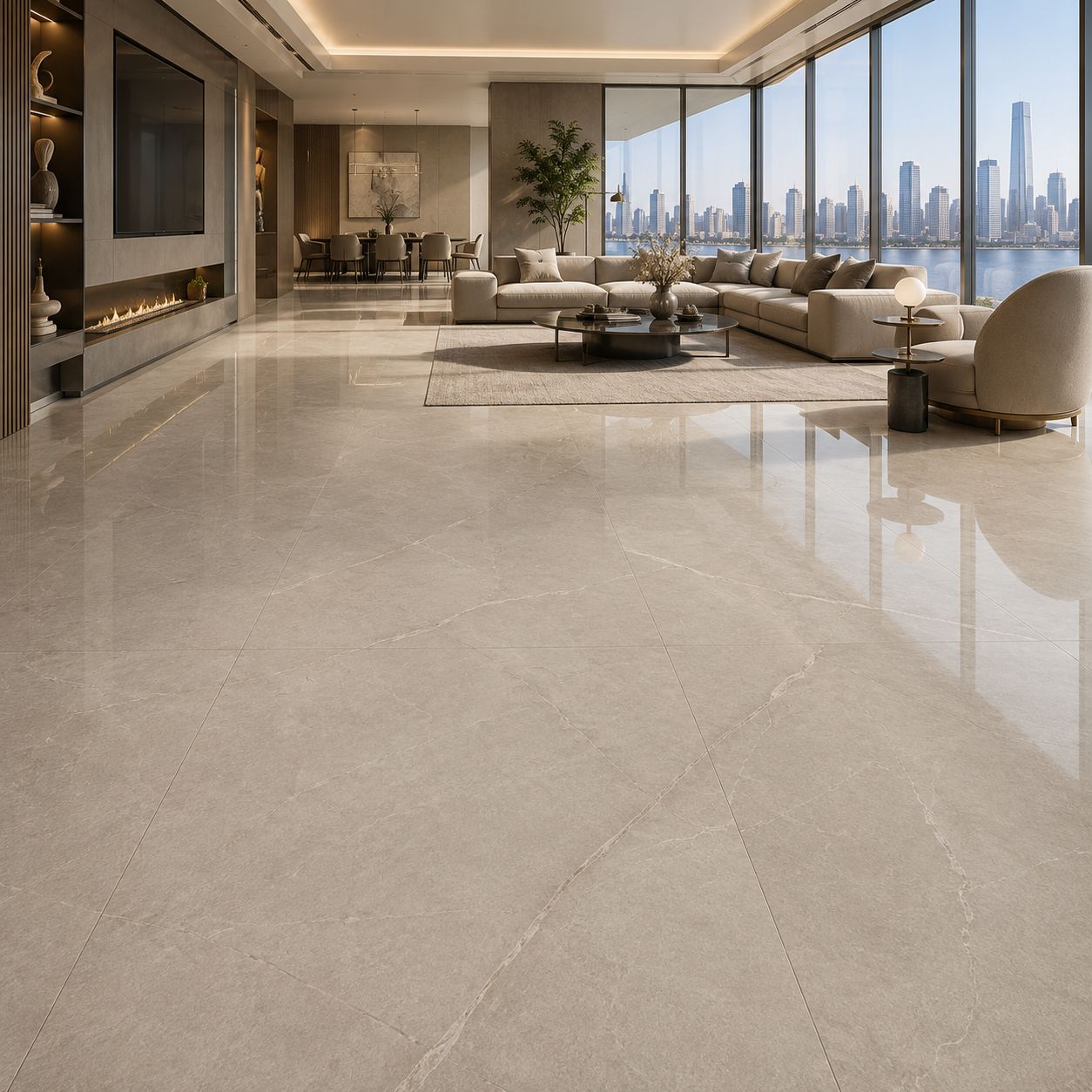 Warm Greige Ceramic Texture – Fine Ivory Hairline Veins Texture 2