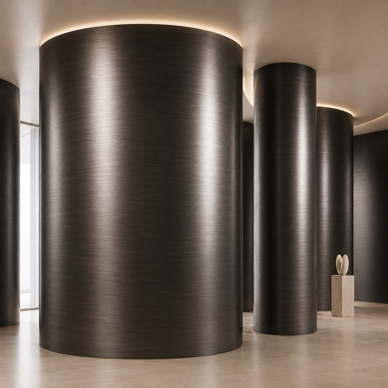 Dark Graphite Horizontal Brushed Metal Texture 2