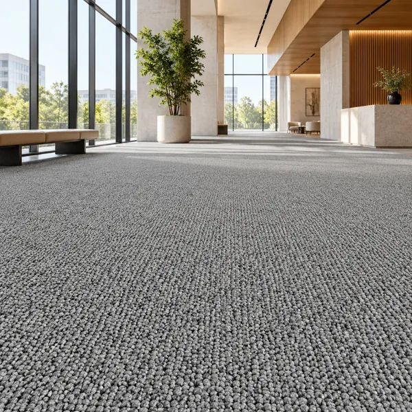 Soft Silver Gray Loop Pile Carpet Texture back