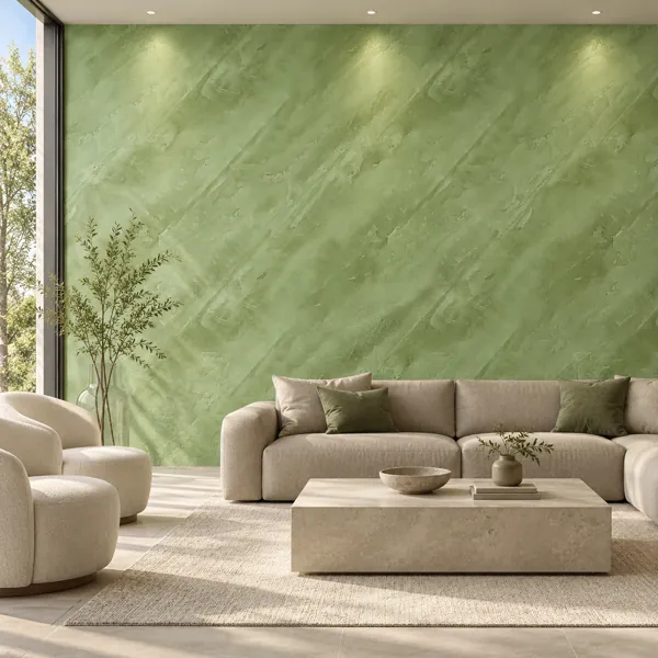 Fresh Sage Green Diagonal Trowel Plaster Texture back