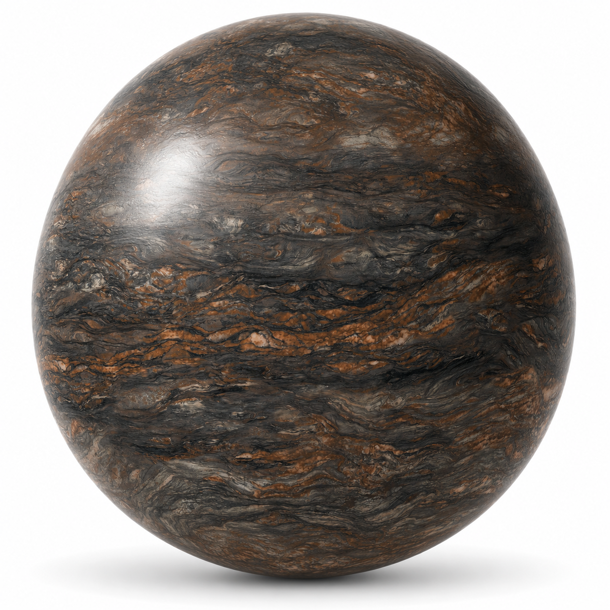 Dark Brown Ceramic Texture – Layered Swirl Veining Texture