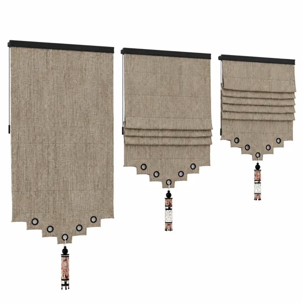 Decorative Beige Roman Shade 3D Model