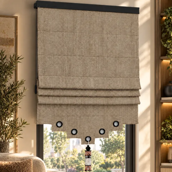 Decorative Beige Roman Shade 3D Model back