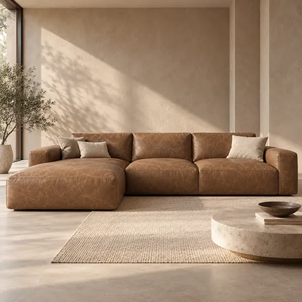 Warm Caramel Distressed Grain Leather Texture back