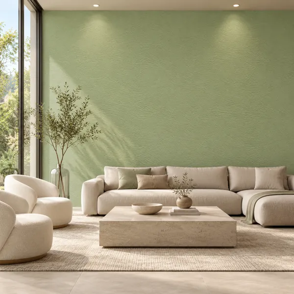 Soft Sage Green Arc Plaster Texture back
