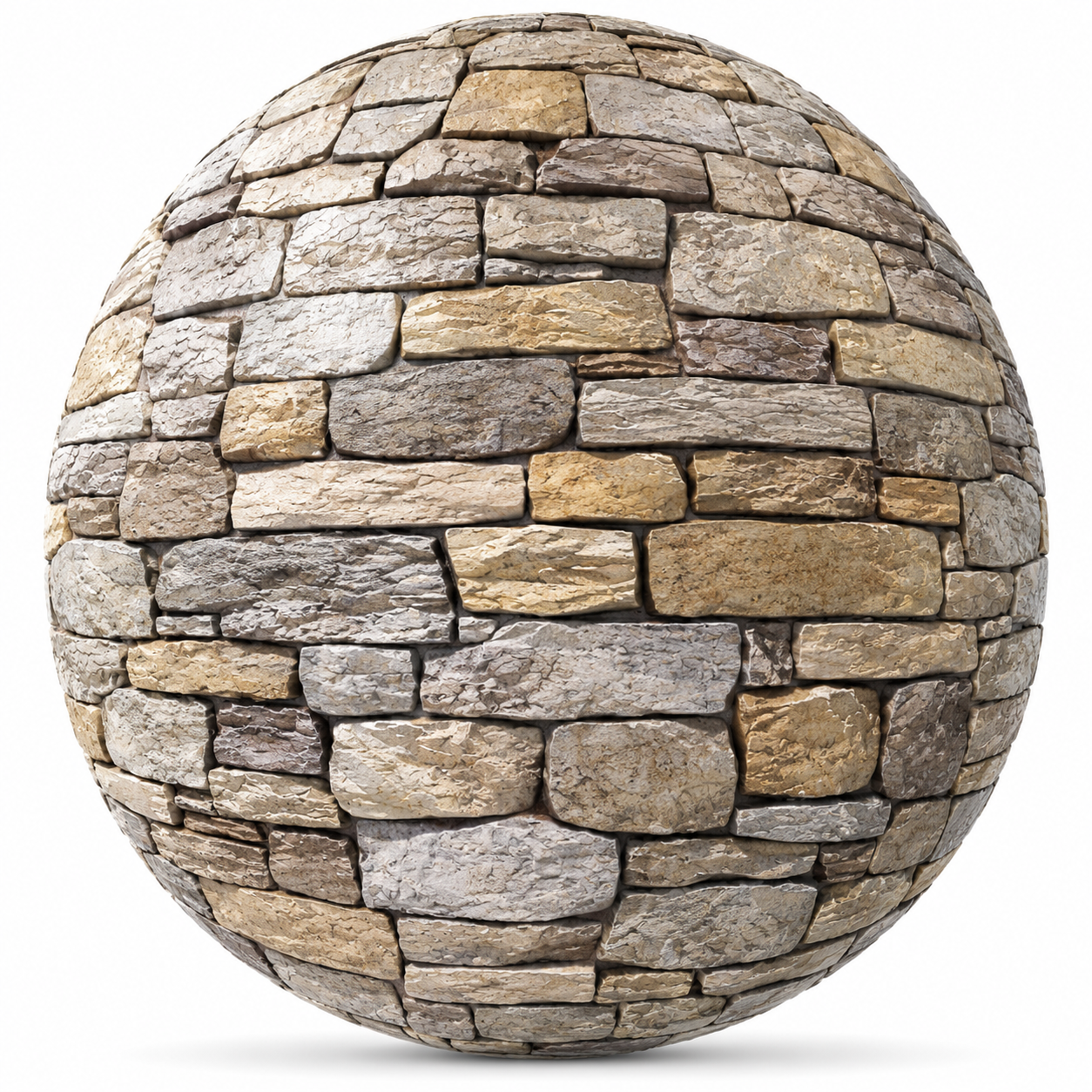 Mixed Beige Rustic Stone Wall Texture