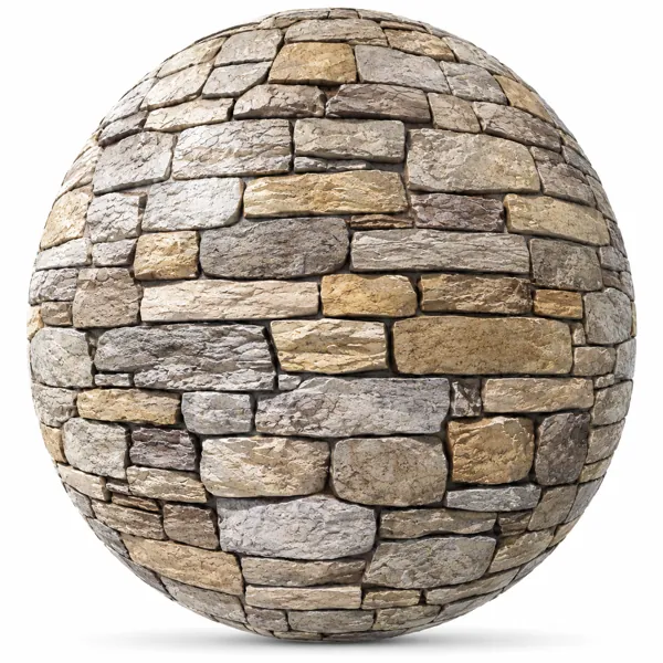 Mixed Beige Rustic Stone Wall Texture