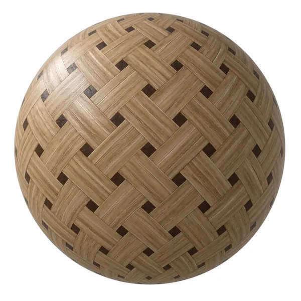 Light Oak Basket Weave Dark Inlay Parquet Texture