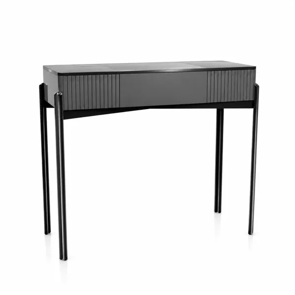 Charcoal Gray Bathroom Console – Fluted Front 3D Model