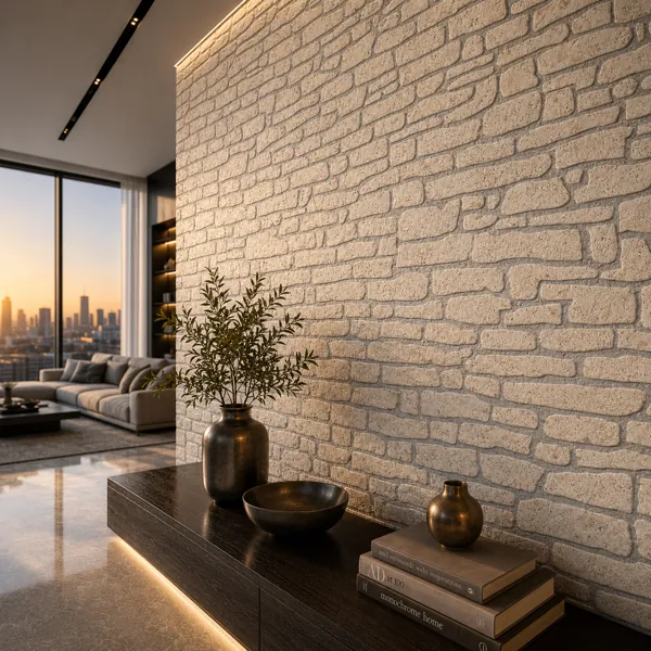 Light Beige Travertine Brick Texture back