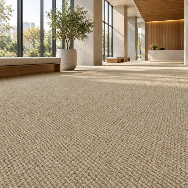 Warm Beige Ribbed Loop Carpet Texture back