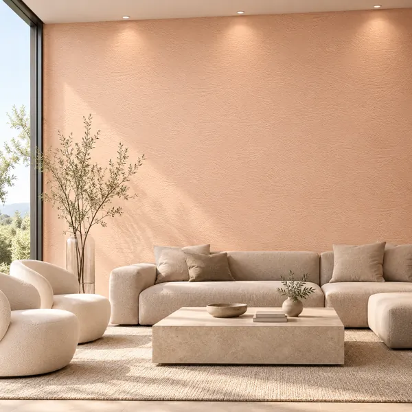 Soft Peach Arc Trowel Plaster Texture back