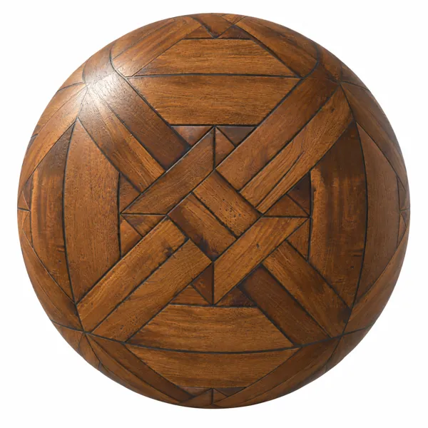 Warm Chestnut Geometric Inlay Parquet Texture