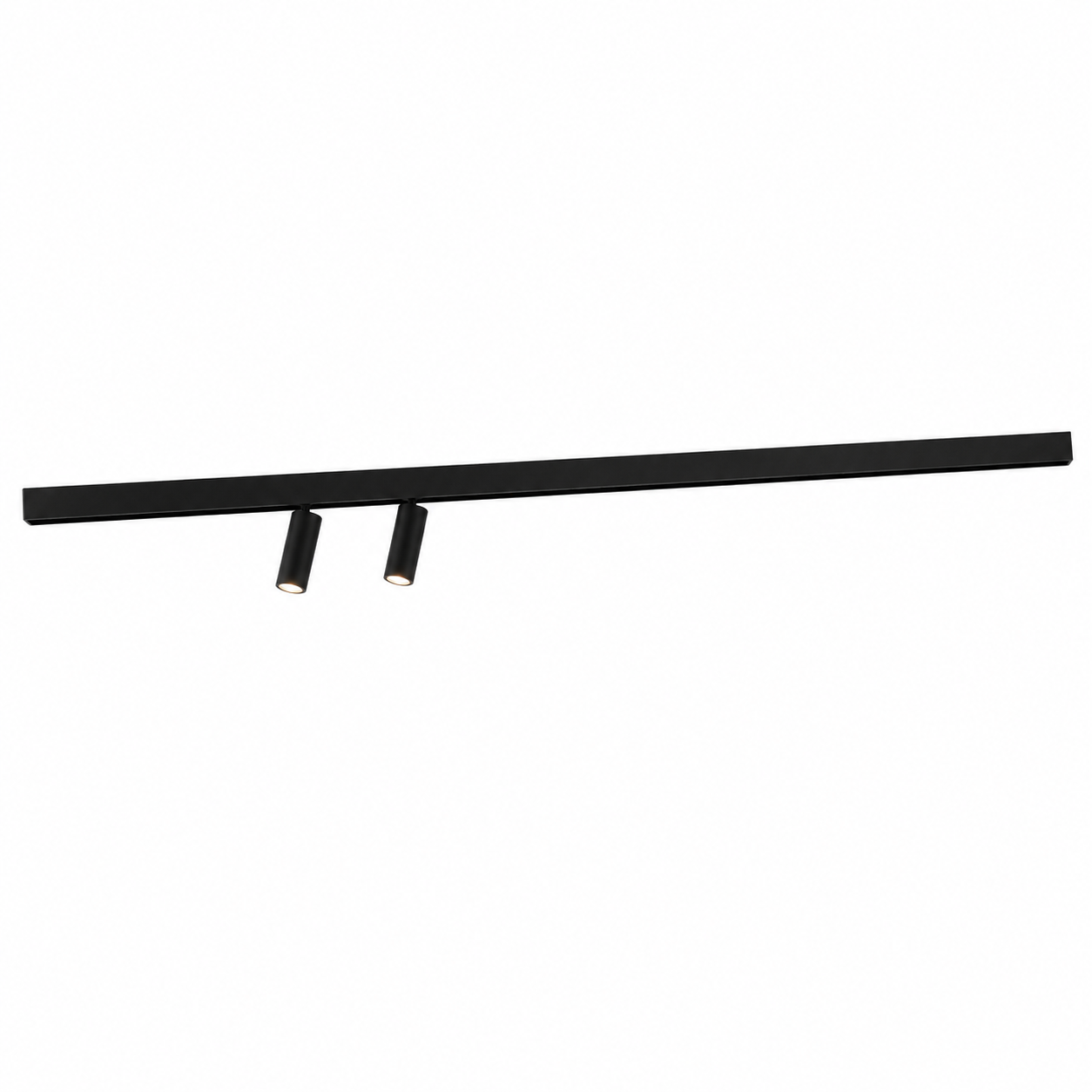 Black Linear Track Spot Light – Twin Angled Heads 3D Model 1