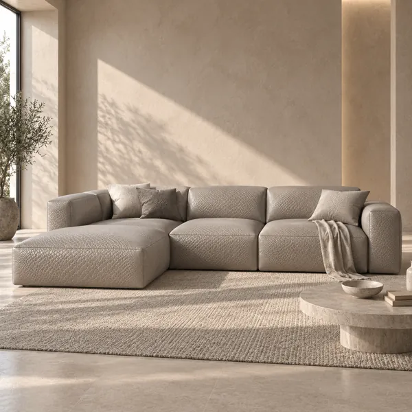 Warm Greige Reptile Grain Leather Texture back
