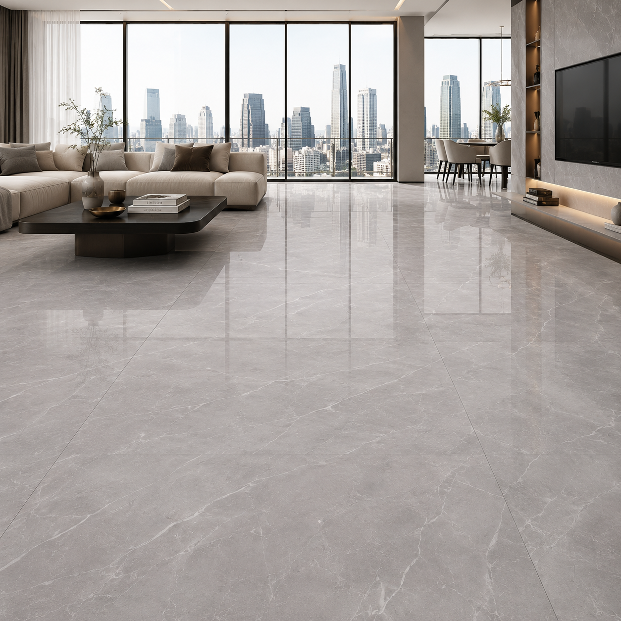Diagonal White Veining Pale Gray Ceramic Texture 2