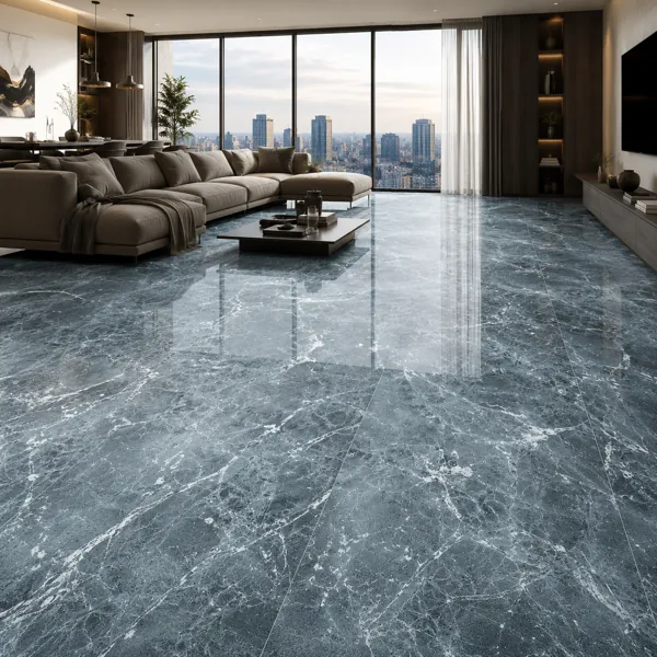 White Marble Veins Blue Gray Ceramic Texture back