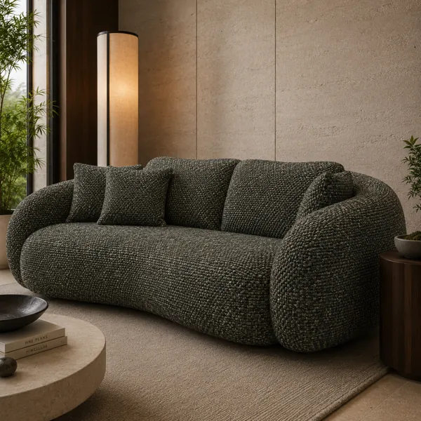 Dark Forest Green Woven Fabric Texture – Brown Flecked Weave back