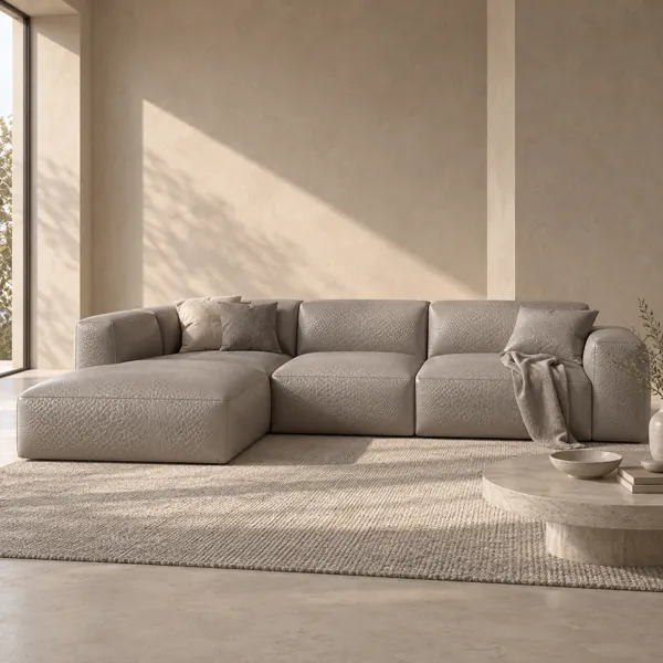 Warm Taupe Reptile Grain Leather Texture back