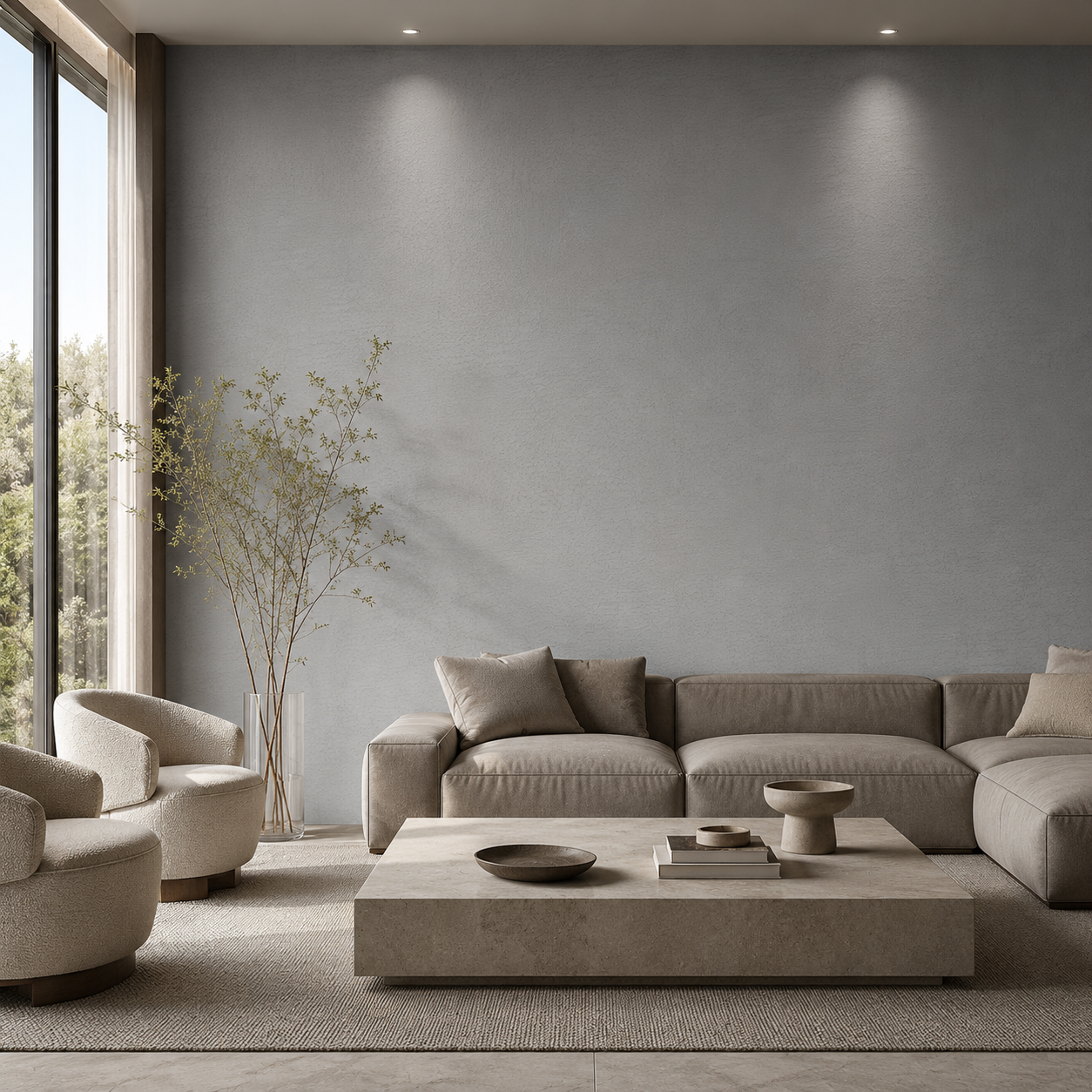 Cool Light Grey Fine Grain Matte Plaster Texture 2