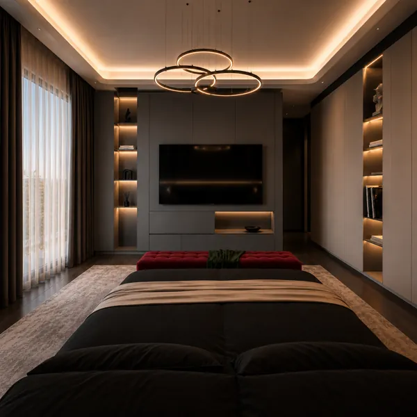Luxury Master Bedroom 3D Scene back